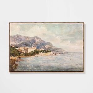 Threshold Studio McGee 36x24 Coastal Landscape Wall Art Framed Beach Decor NEW